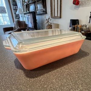 Vintage Pink Pyrex Ovenware With Glass Lid